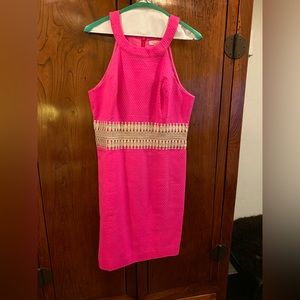 LILLY PULITZER | Ashlyn Shift | Hot Pink & Gold | Size 6